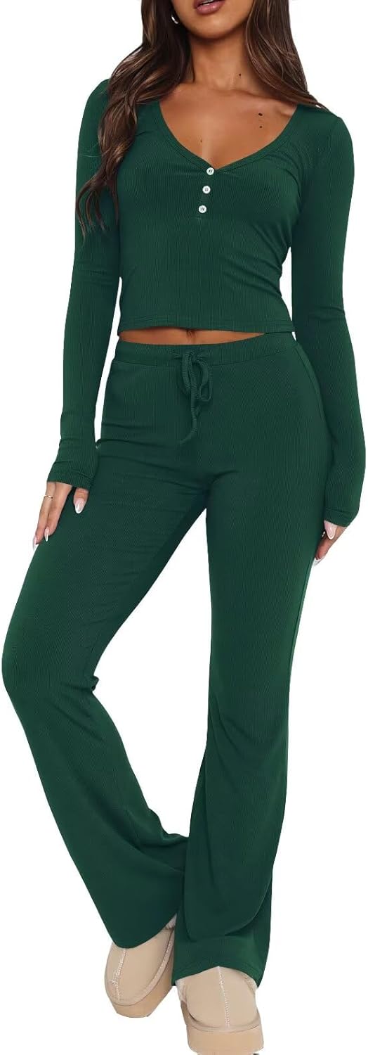 Thumbnail 3 de LACOZY Women’s 2-Piece Pyjama Set (V-neck, Long Sleeve) – Rayon & Elastane Lounge Set