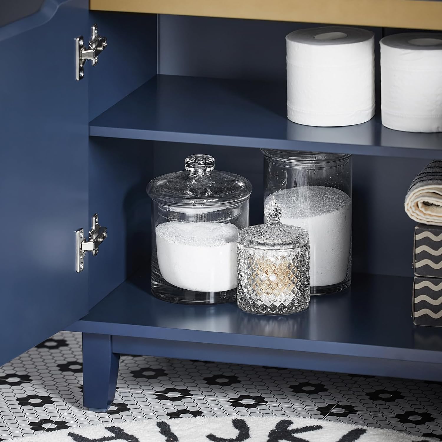 Thumbnail 5 de SoBuy Meuble sous-lavabo BZR113-B bleu foncé (60 x 59 x 30 cm) avec 2 portes