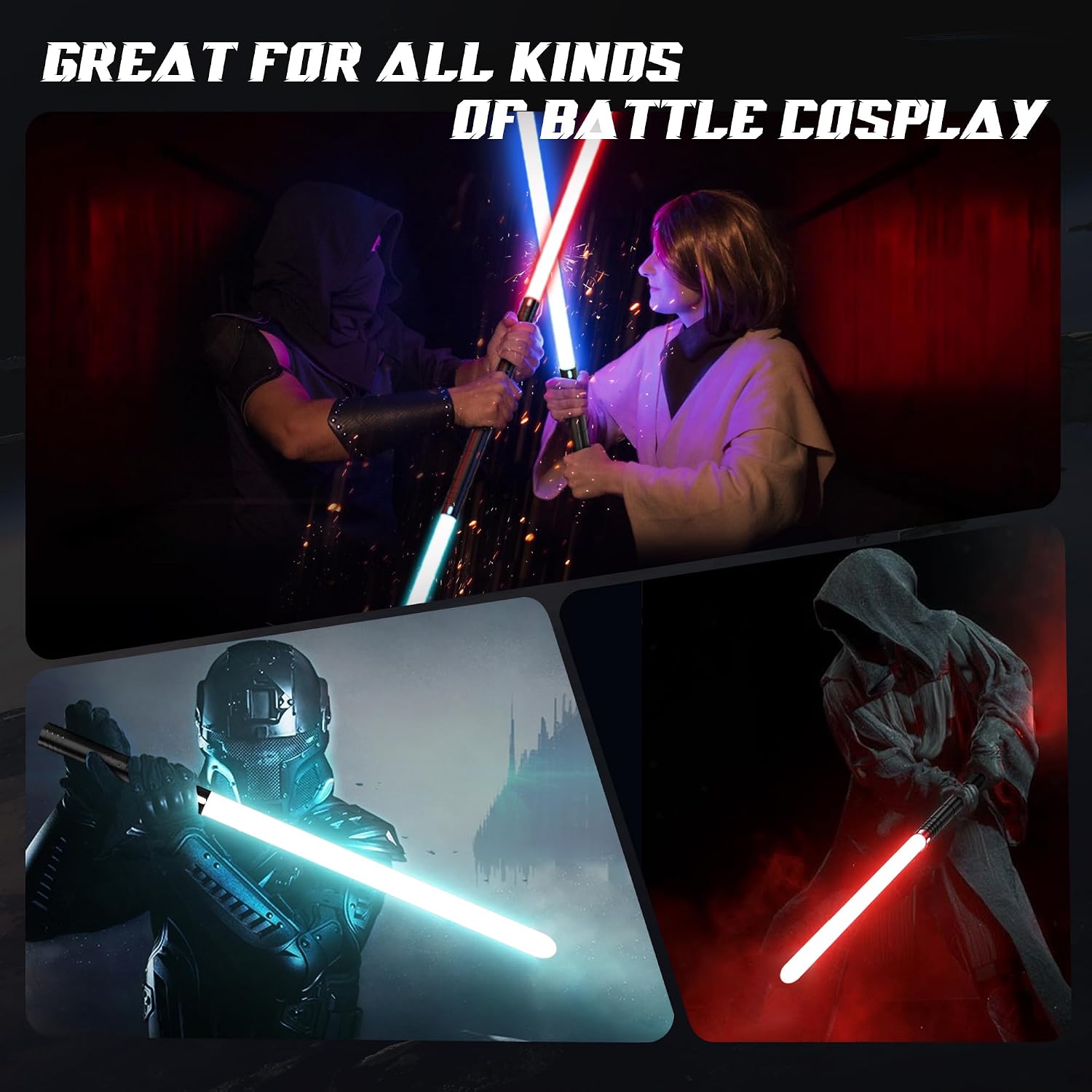 Detalle 2 de Lightsaber Lightsabers with FX Sound Motion Sensitive — RGB 15 Color Light-Up Toy Sword for Kids