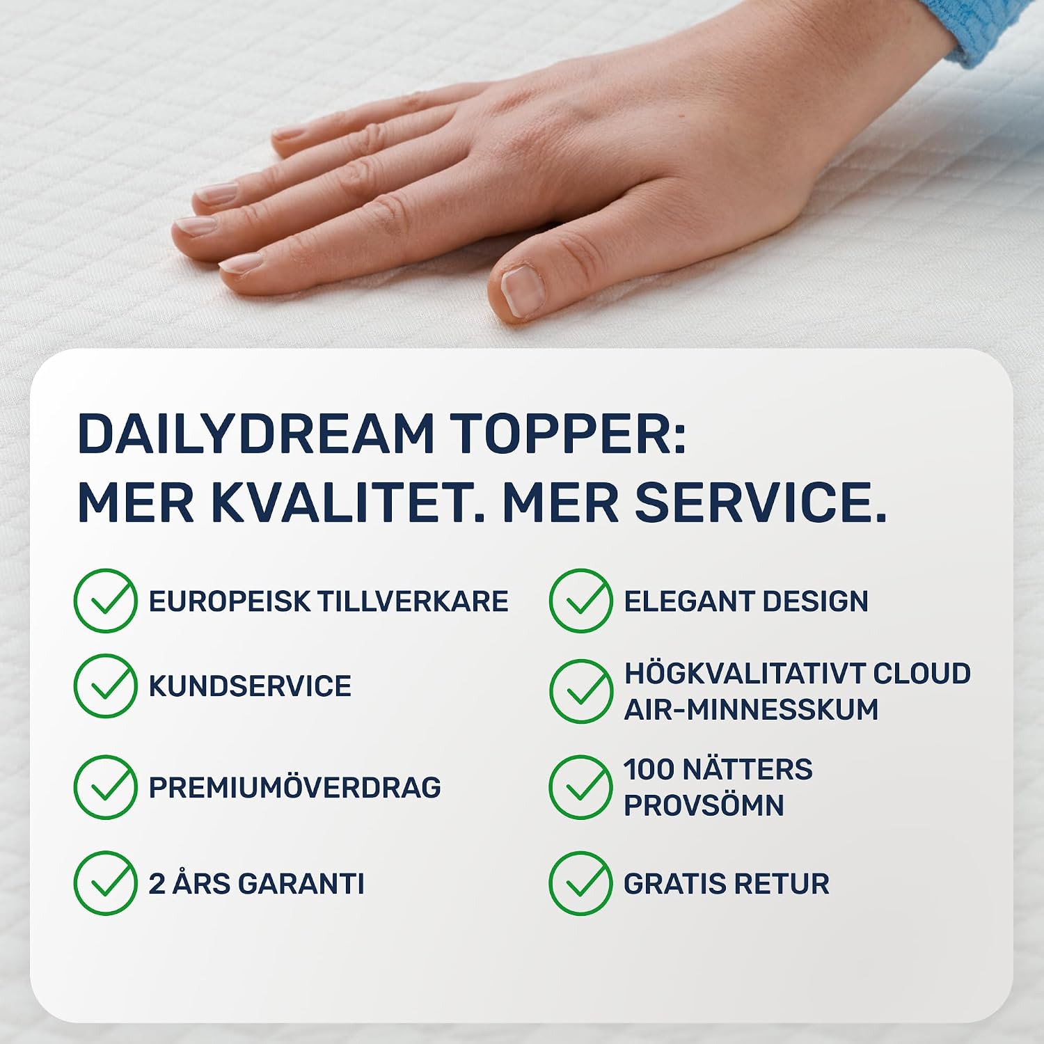 Detalle 2 de Dailydream MWH-3065 bäddmadrass 140 × 200 cm i memoryskum, 3,5 cm