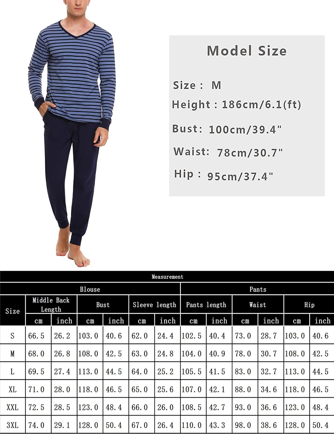 Thumbnail 5 de Bresdk Pyjama Homme Coton hiver