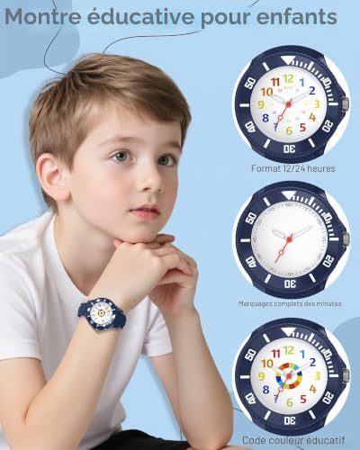 Detalle de Ayybboo Montre Analogique Enfant — apprentissage ludique de l’heure dès 5 ans