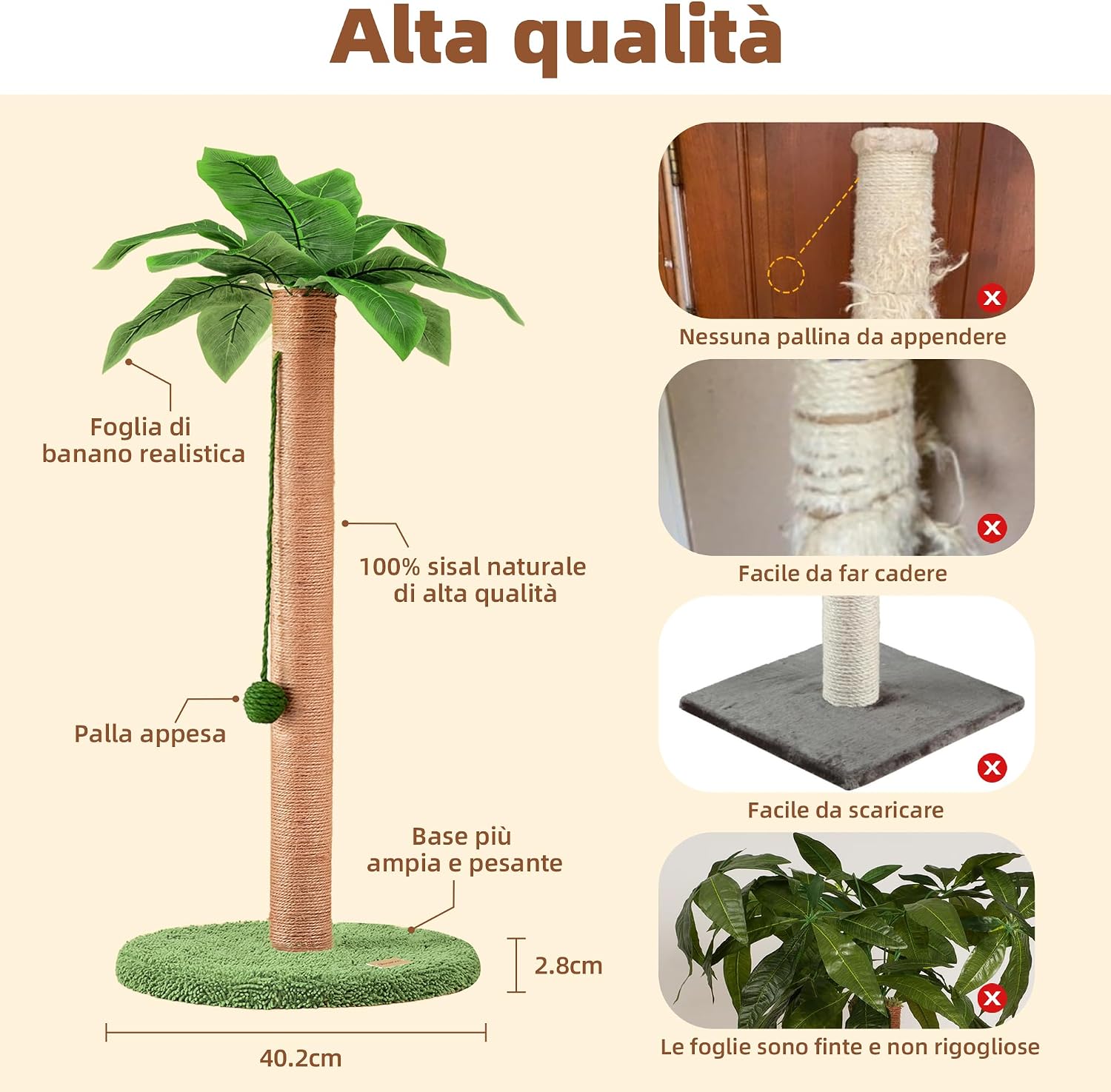 Thumbnail 5 de MEOWOOU 84 cm tiragraffi per gatti alto in sisal verde 🐱