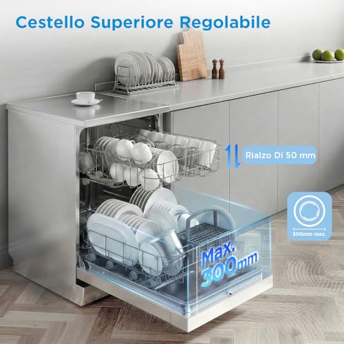 Thumbnail 11 de Midea Lavastoviglie Libera Installazione 12 Coperti, 6 Programmi, 60 cm inox