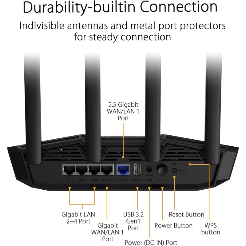 Thumbnail 2 de ASUS TUF-BE3600 Router WiFi 7 Gigabit Doble Banda 🌐