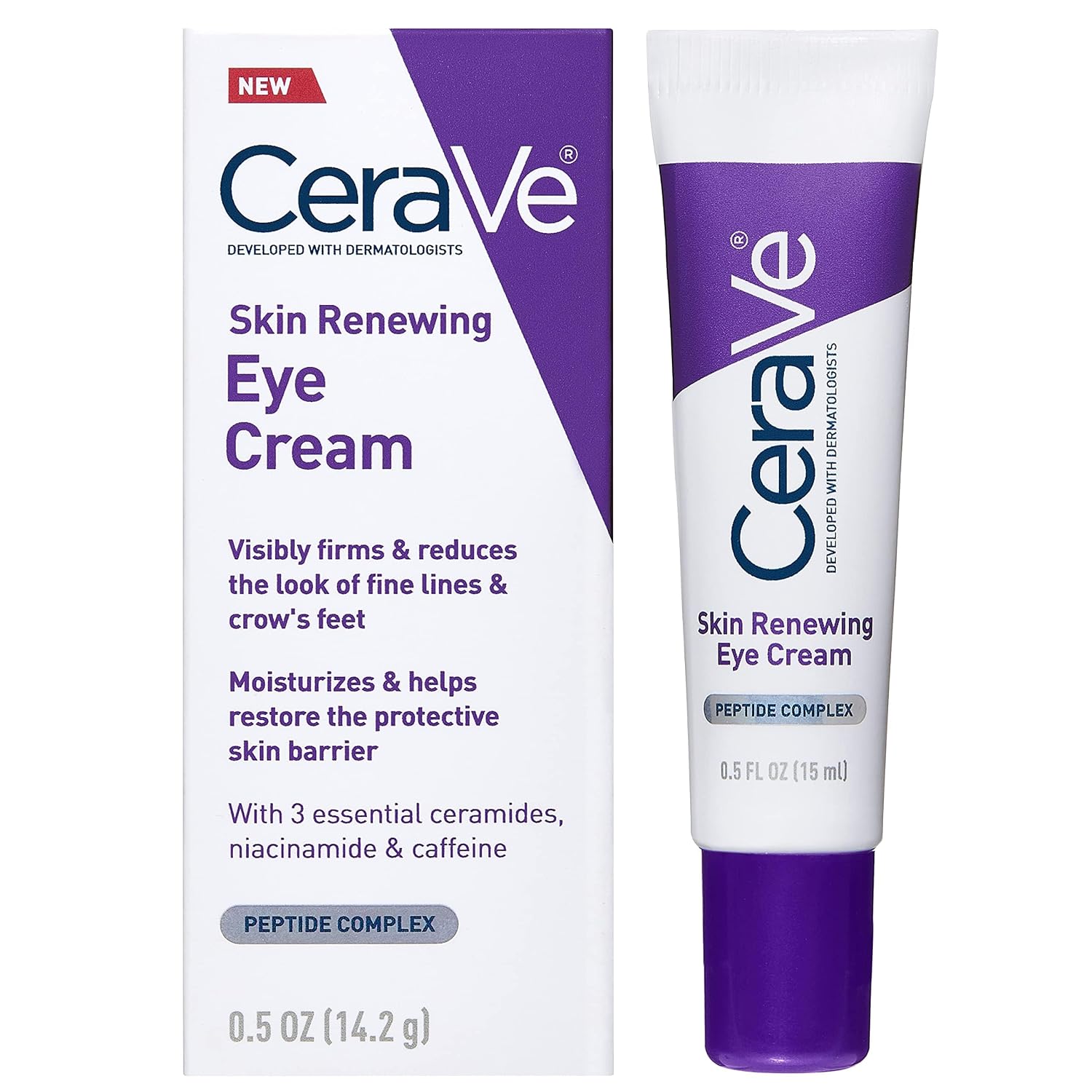 Detalle de CeraVe Eye Cream for Wrinkles with Peptides, Caffeine & Niacinamide, 0.5oz