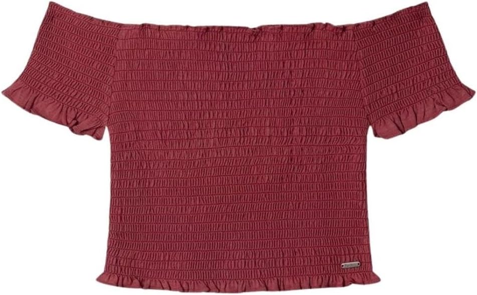 Detalle de Pepe Jeans Georgina T-Shirt Fille – Blouse estivale à épaules dénudées