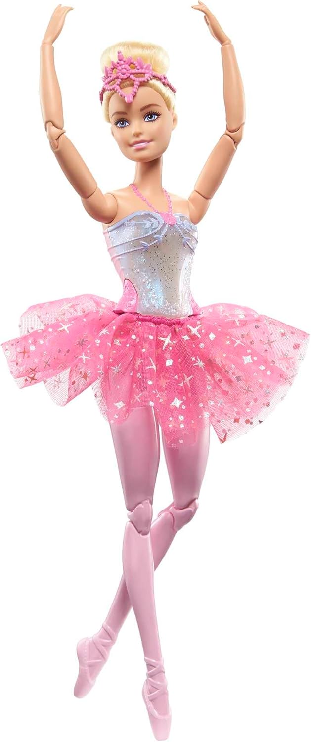Detalle de Barbie Dreamtopia Zauberlicht Ballerina Puppe – Beweglich, mit rosa Tutu und 5 Licht-/Soundeffekten