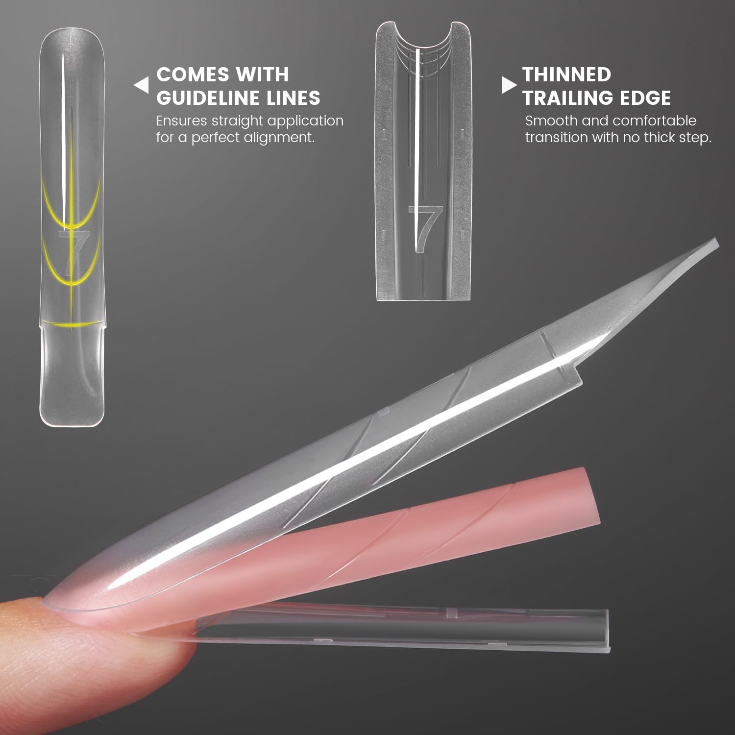 Thumbnail 5 de YOKEFELLOW Dual Nail Forms Sandwich Nagel-Formen (240 Stück, transparent) für Polygel & Gel-Nagelverlängerung