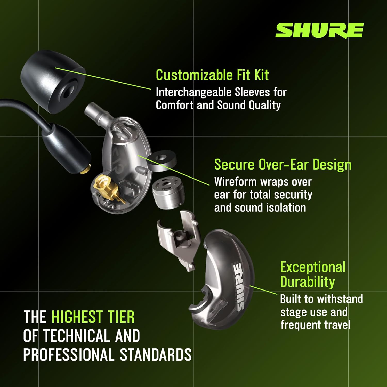 Thumbnail 3 de Shure SE215 Pro Wired Earbuds with Sound Isolating Fit and Deep Bass