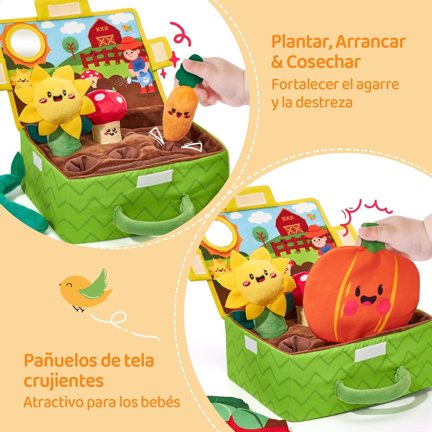 Thumbnail 2 de hahaland Juguetes Montessori peluches verduras 6‑12 meses
