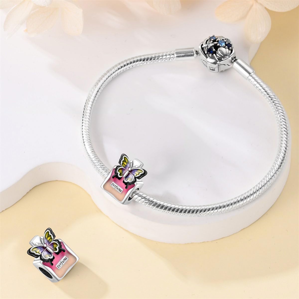 Detalle 2 de TINSLO Ciondolo in Argento Sterling 925 con Cubic Zirconia – Compatibile con Pandora e bracciali europei