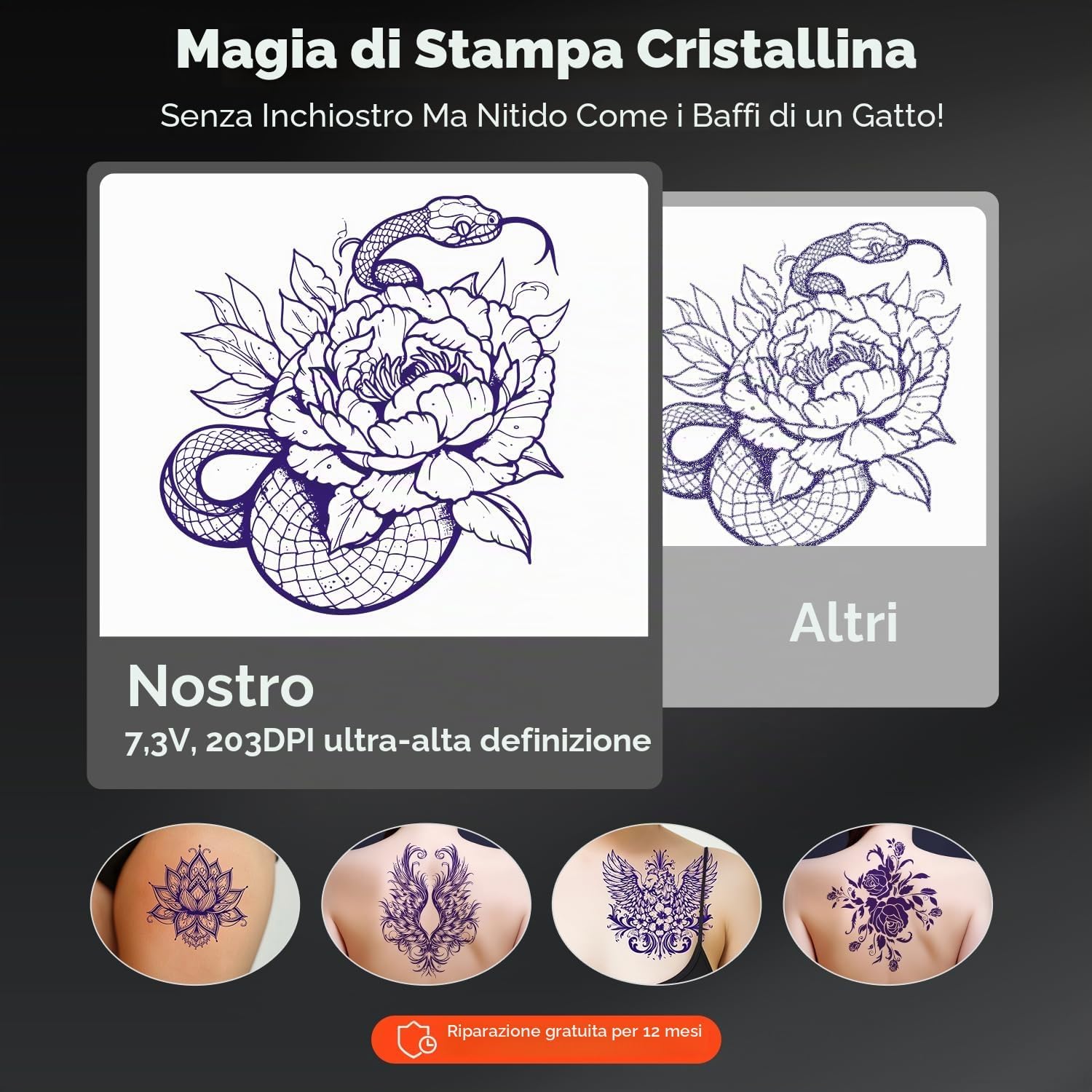 Thumbnail 1 de MUNBYN ITP05 Stampante Stencil Tattoo – Portatile, Bluetooth, 20 Fogli