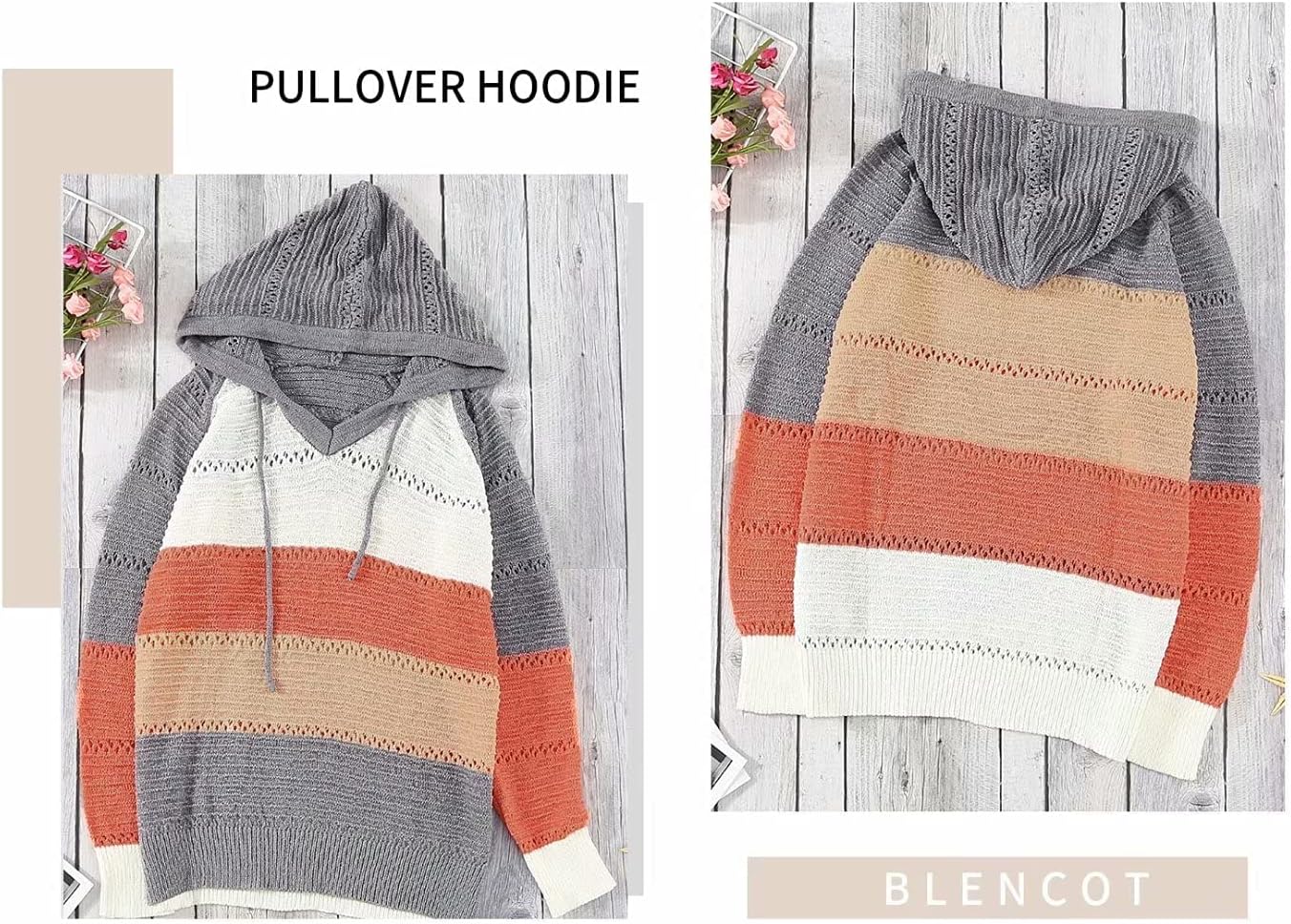 Detalle 1 de BLENCOT Women's Sweater Hoodie, 100% Acrylic