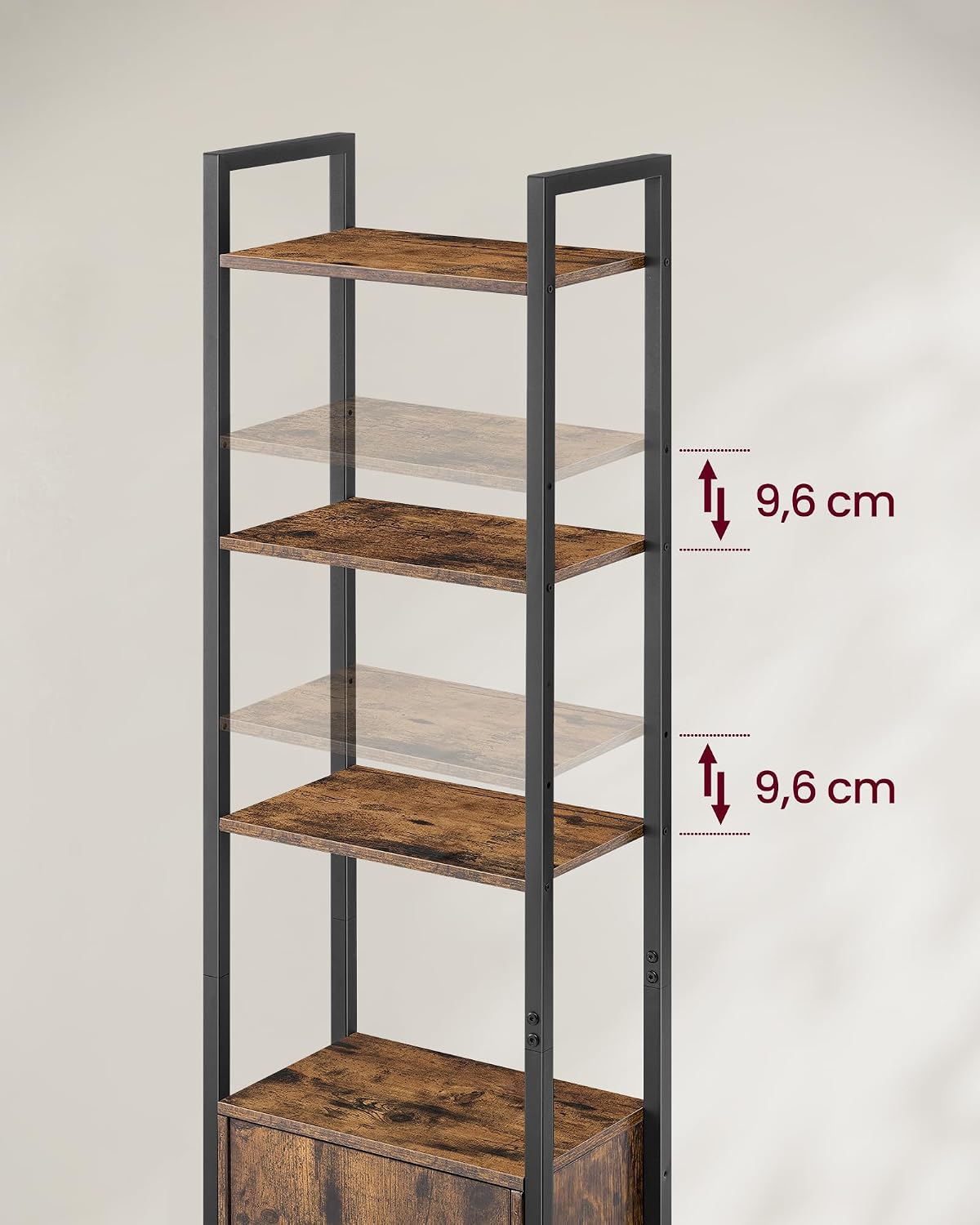 Detalle 2 de VASAGLE BARNET LLS132K01 boekenkast met deuren, 6 lagen en verstelbare planken