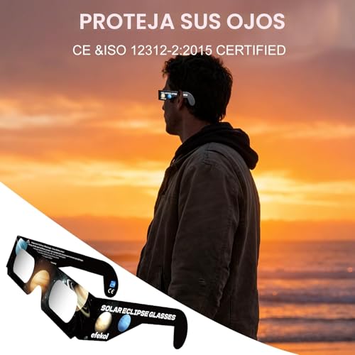 Detalle de efekol Gafas Eclipse Solar Homologadas — Certificación CE y EN ISO 12312-2