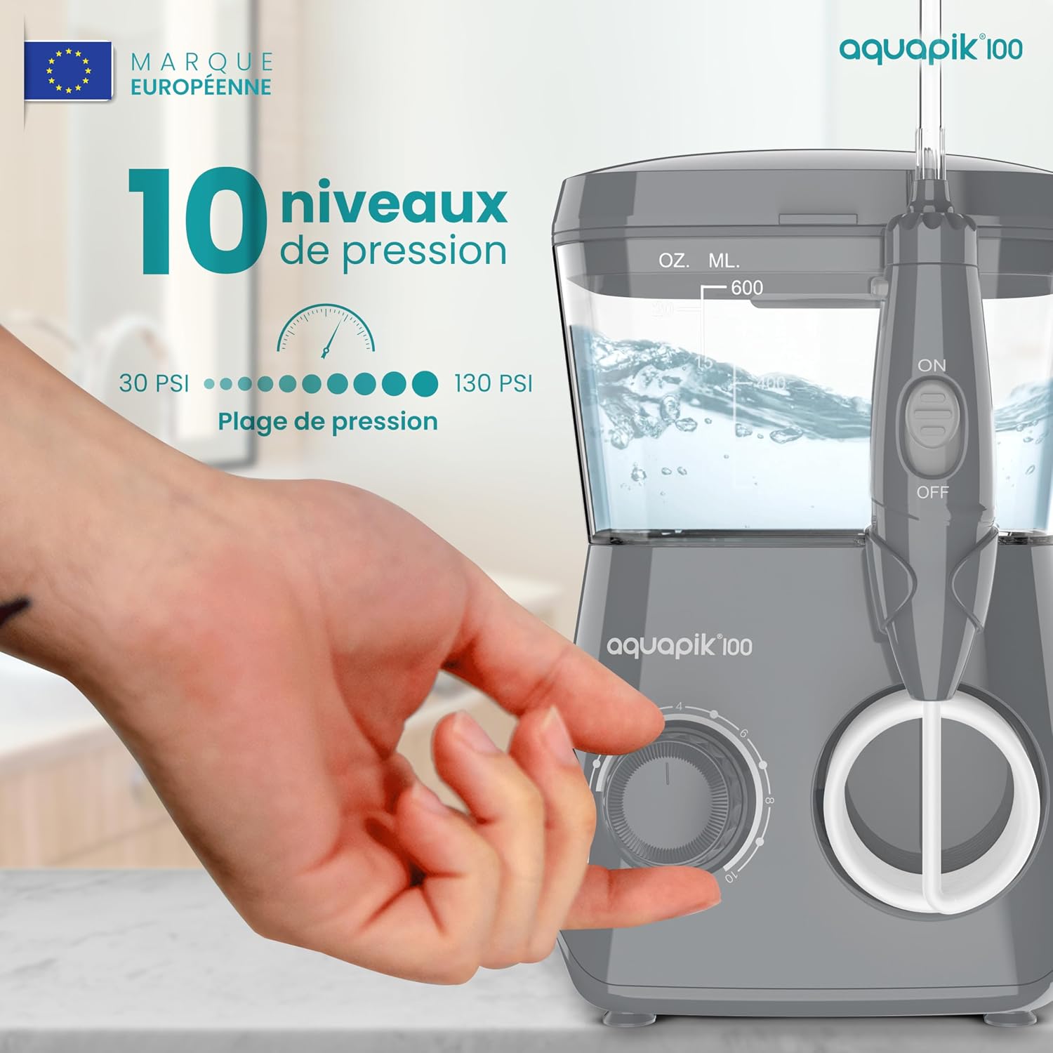 Detalle 2 de Hydropulseur Aquapik IPX8, 600 ml ⚙