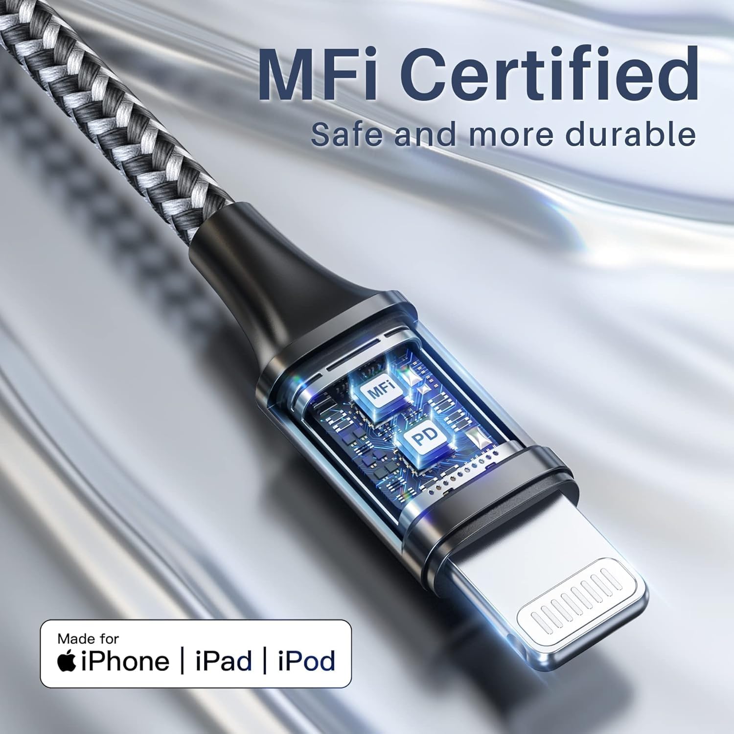 Thumbnail 1 de RAVIAD USB-C to Lightning Cable Short 0.5m (2 Pack) – MFi Certified