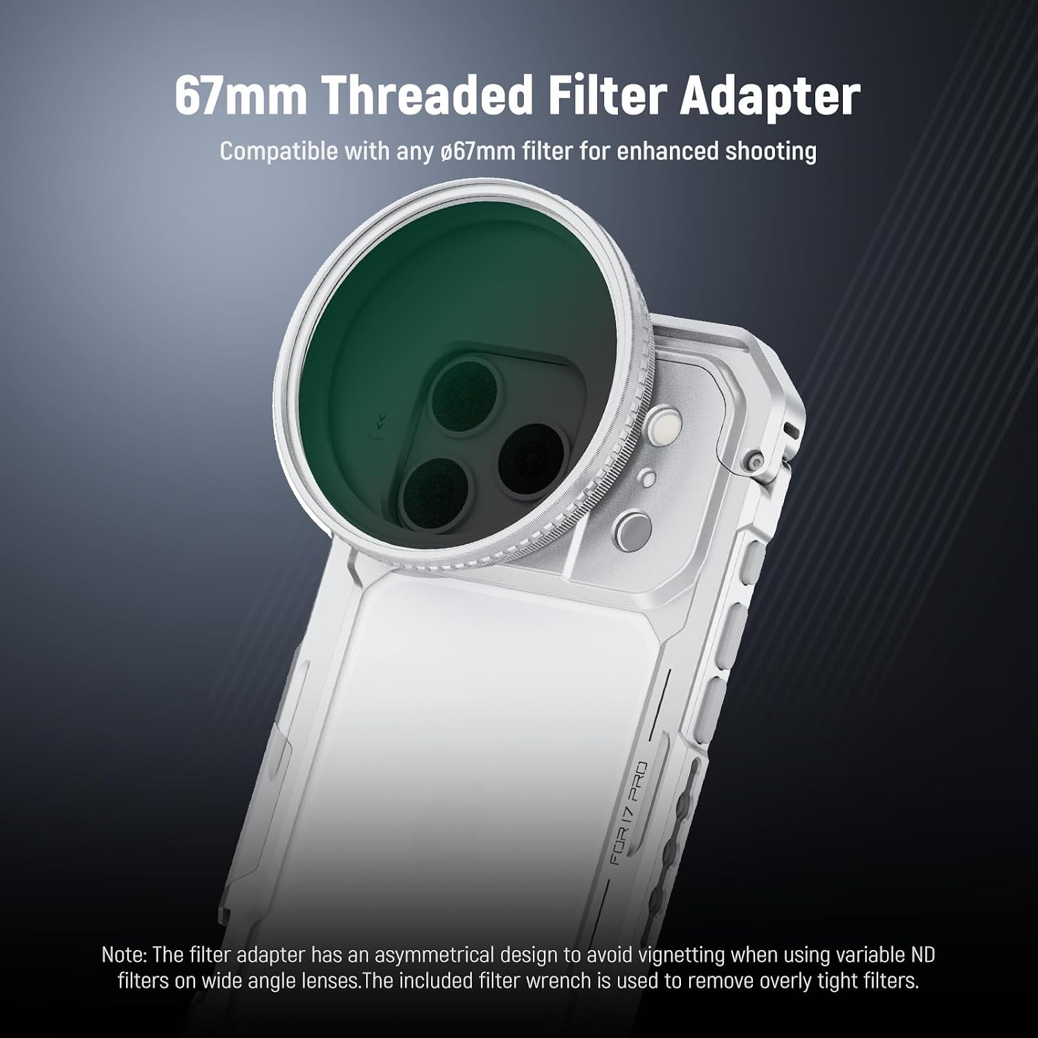 Thumbnail 3 de NEEWER Phone Cage for iPhone 17 Pro Max with 67mm Filter Ring