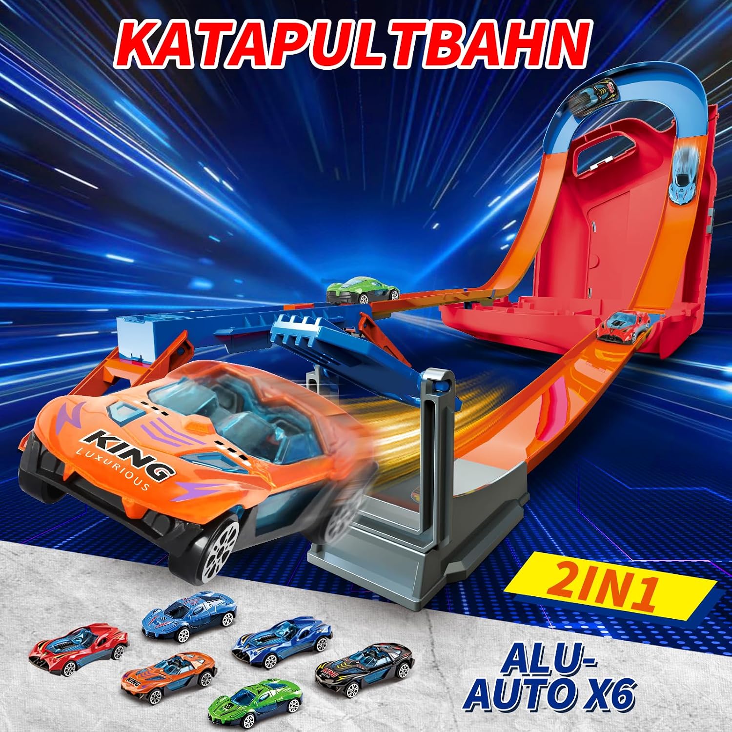 Thumbnail 1 de Charmofun Autorennbahn Kinder Rennbahn mit Looping