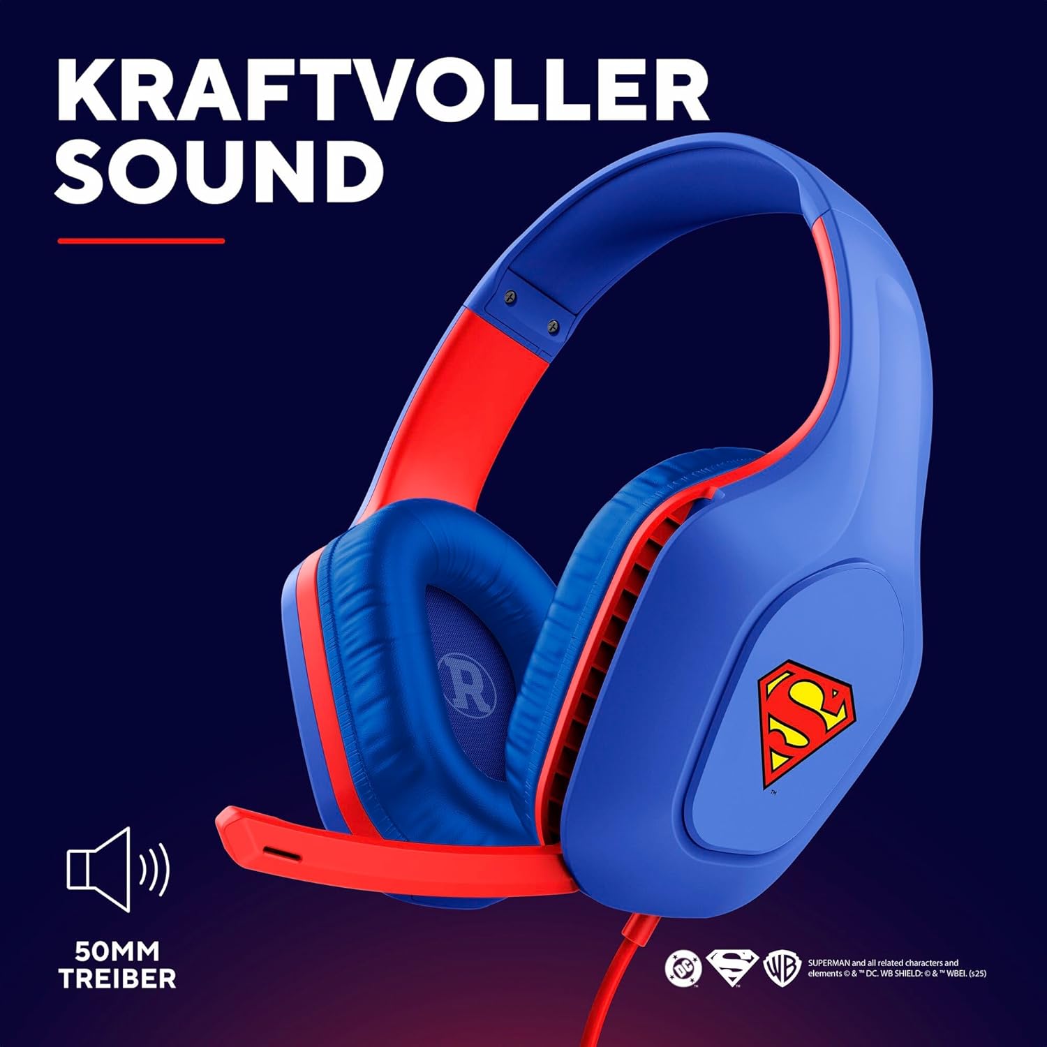 Thumbnail 3 de GXTrust 415SM Zirox Superman Gaming Headset – Leicht, komfortabel und kompatibel mit PC, Konsolen und Mobilgeräten