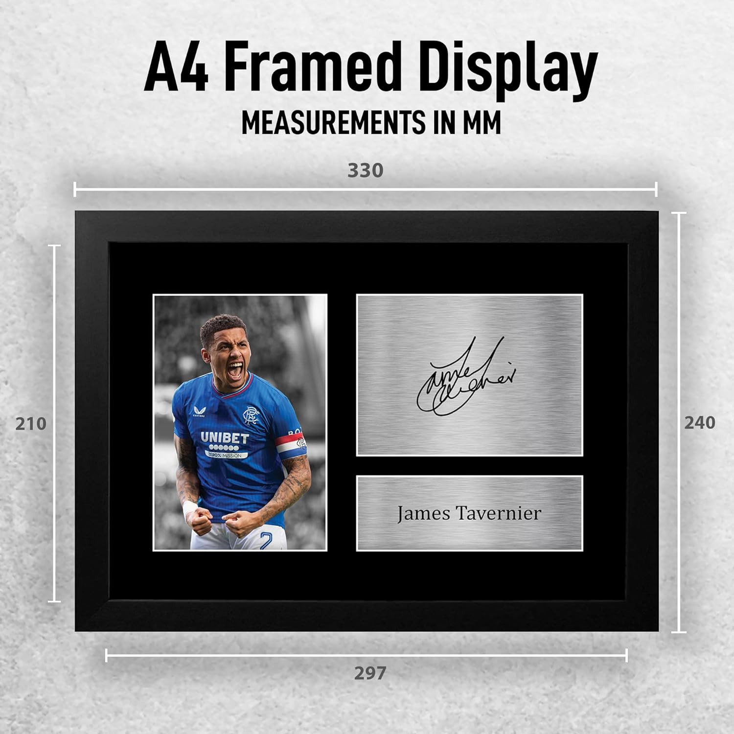 Thumbnail 1 de HWC Trading FR A4 James Tavernier Rangers framed autograph picture (A4)