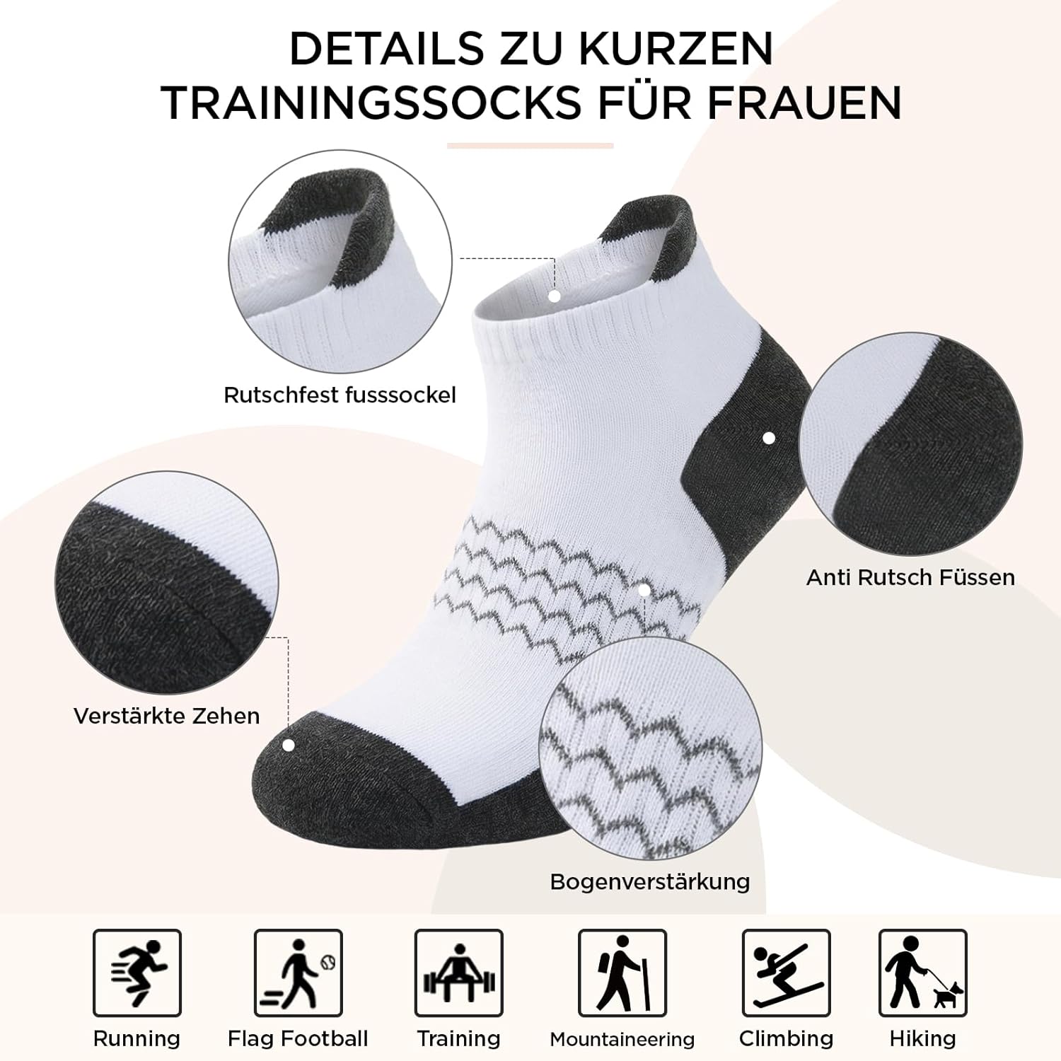Thumbnail 2 de Briyat 6 Paires Chaussettes Femme Socquettes – confort, respirabilité et protection pour le sport