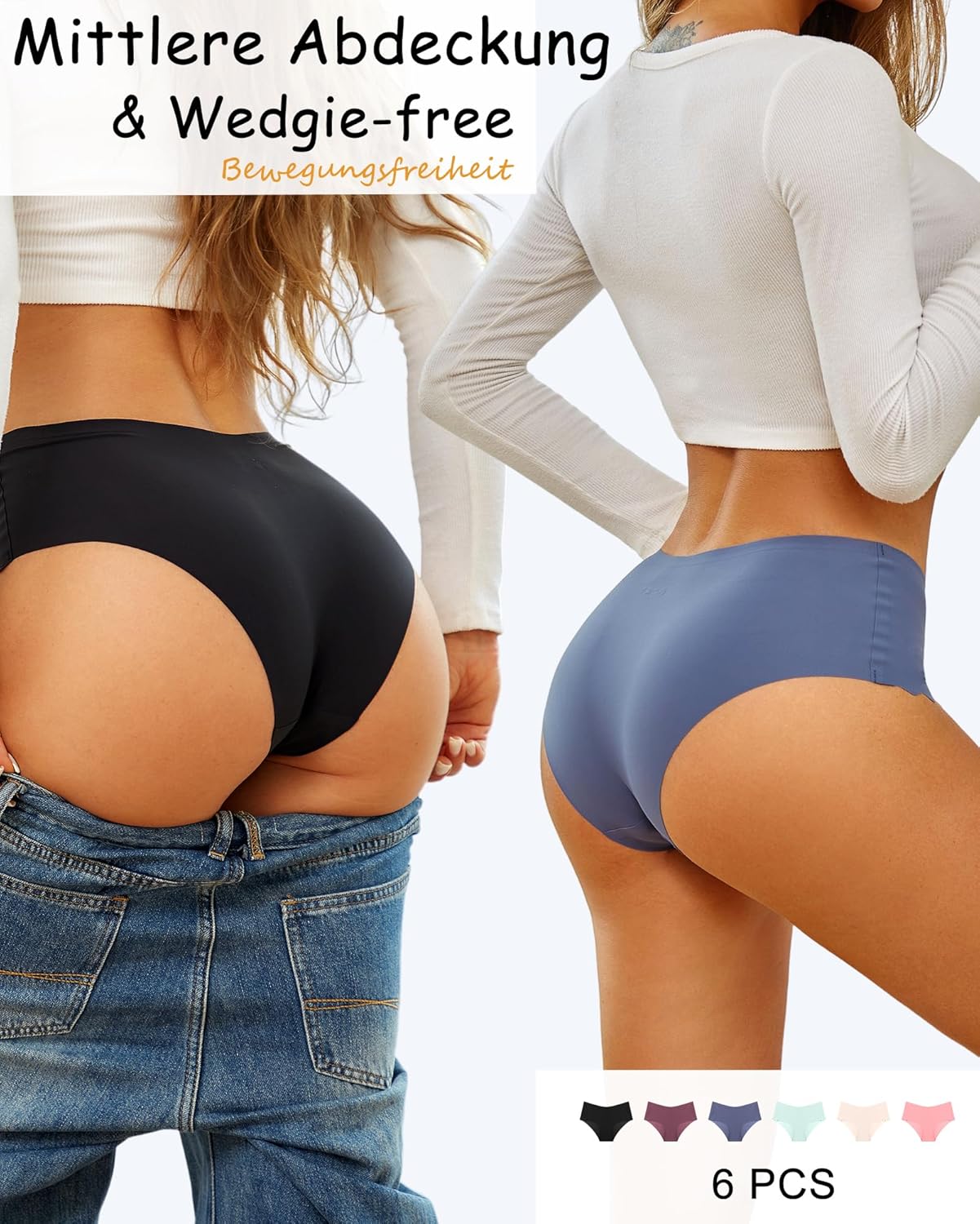 Detalle de Sth Big Unterhosen Damen High Waist 6er-Pack 🩲
