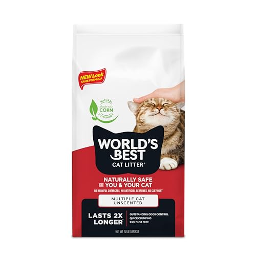 Detalle de World's Best Cat Litter, Multiple Cat, Unscented, Odor Control, 15 lb Bag
