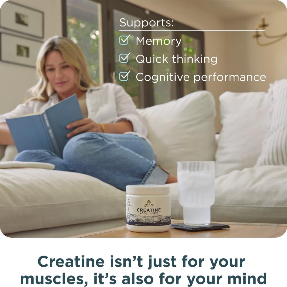 Detalle de Ancient Nutrition 5g Creatine Monohydrate + Collagen Powder for Women
