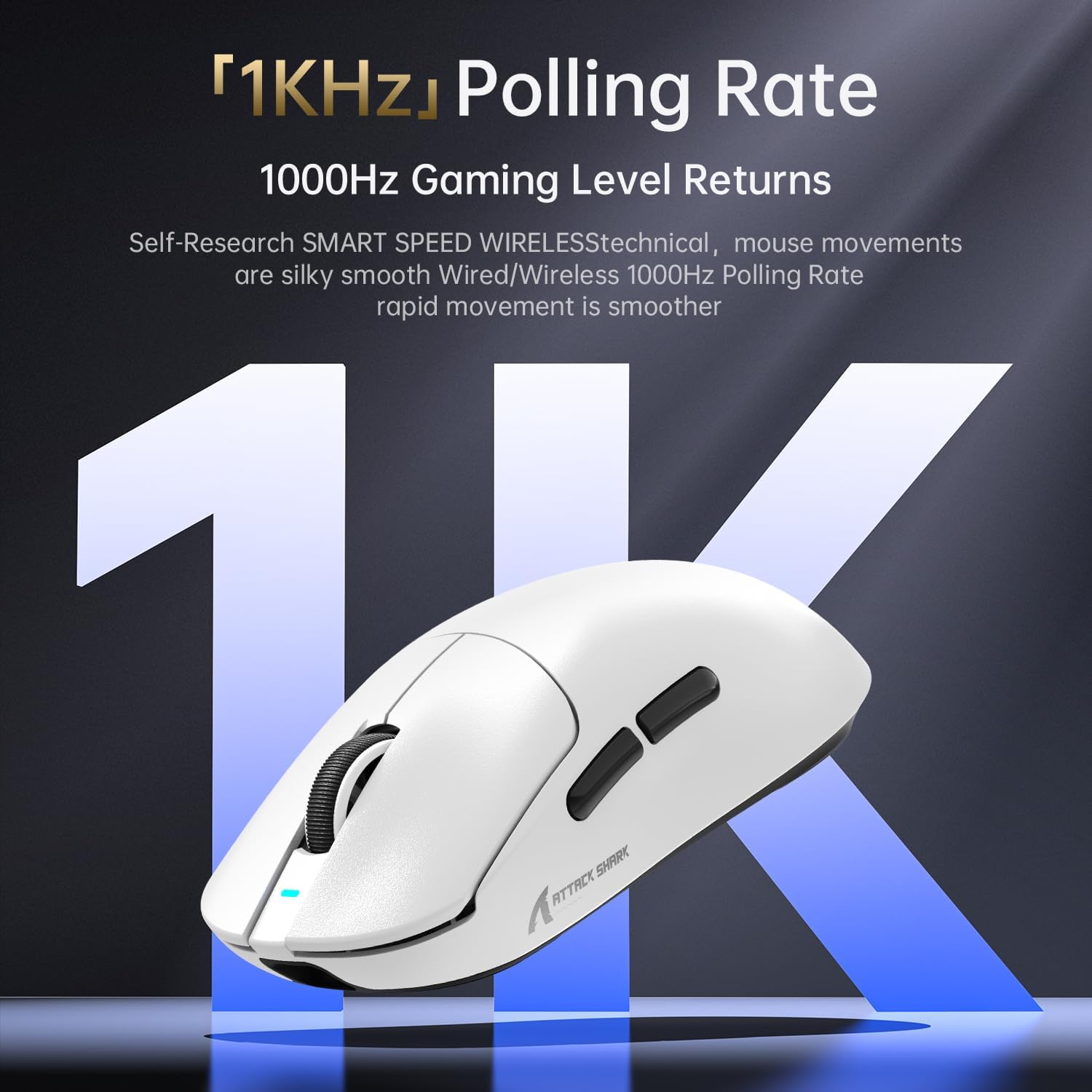 Thumbnail 3 de ATTACK SHARK X8SE Gaming-Maus für große Hände (55 g) – PixArt PAW3311, Tri-Mode BT/2.4G/Kabel, bis 25.000 DPI