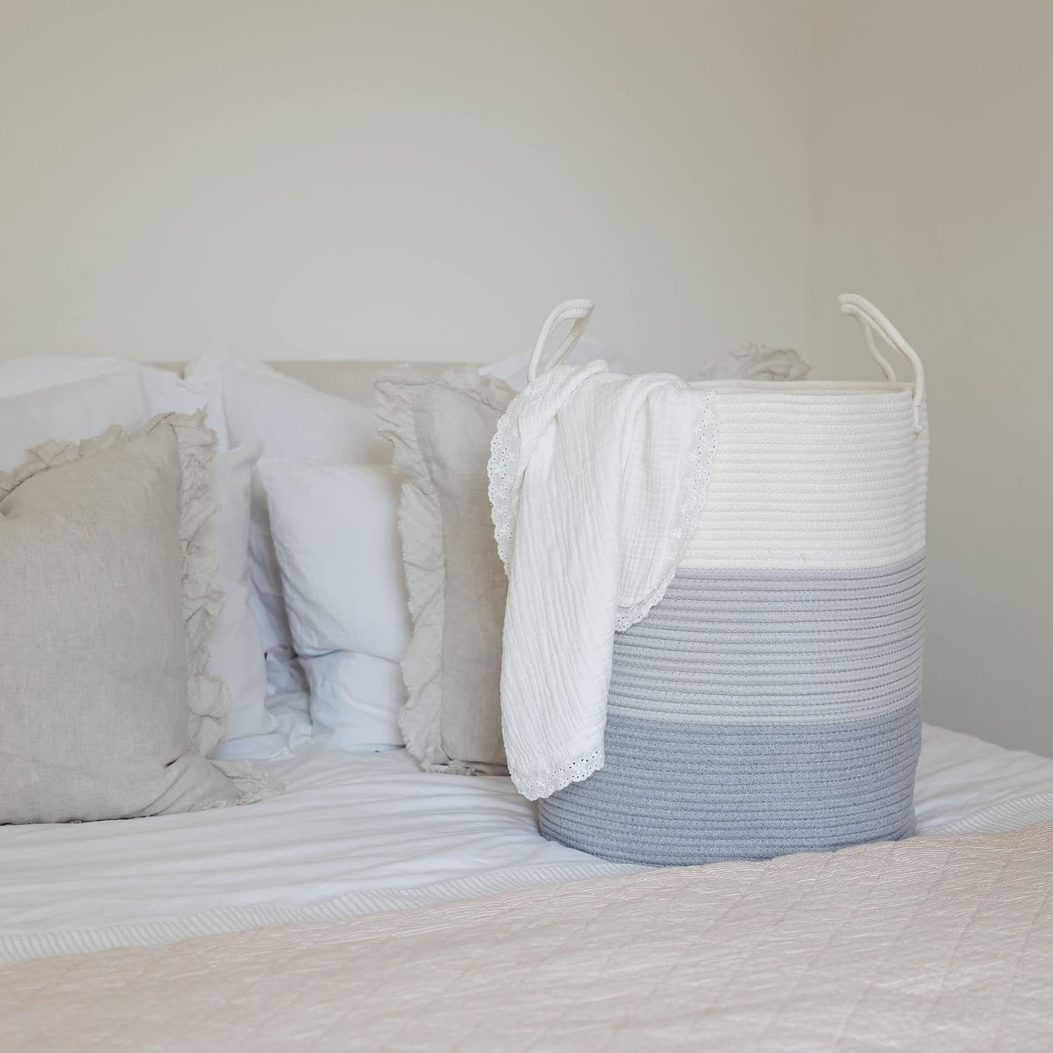 Thumbnail 6 de OrganiHaus Large Cotton Rope Laundry Basket (38x45cm) – Hand-woven, Grey