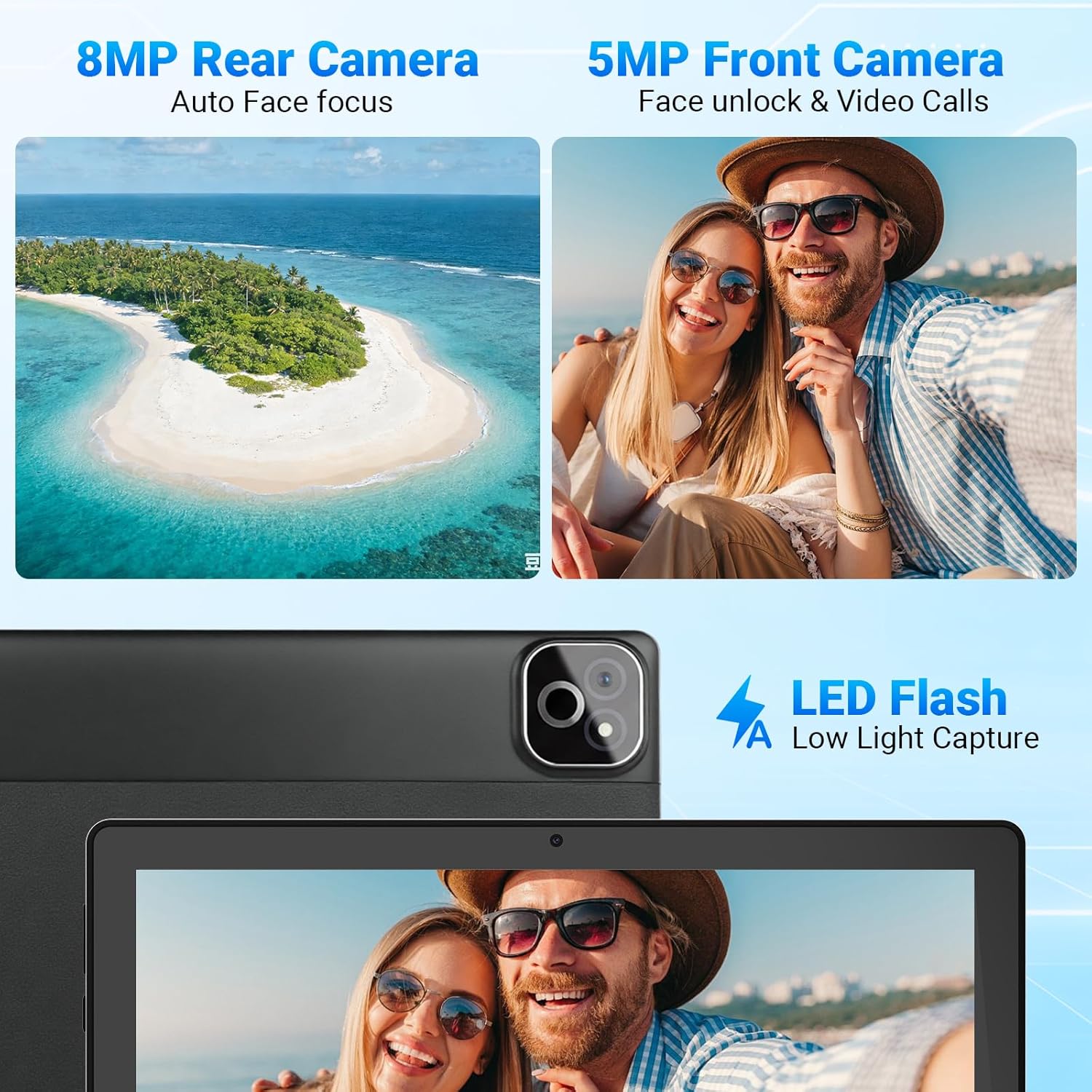 Detalle de MUISOO Tablet Android 16 (10.1"): Octa-Core Power, 34GB RAM + 128GB + 1TB Expandable, Gemini AI & All-in-One Kit
