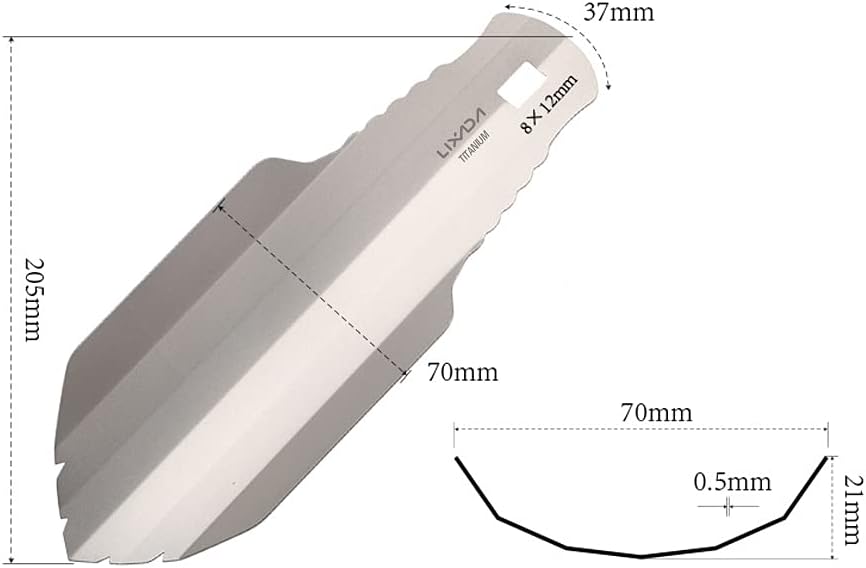 Detalle 2 de Lixada KSQ9123481751837TV titanium handschop, opvouwbaar en 35 g