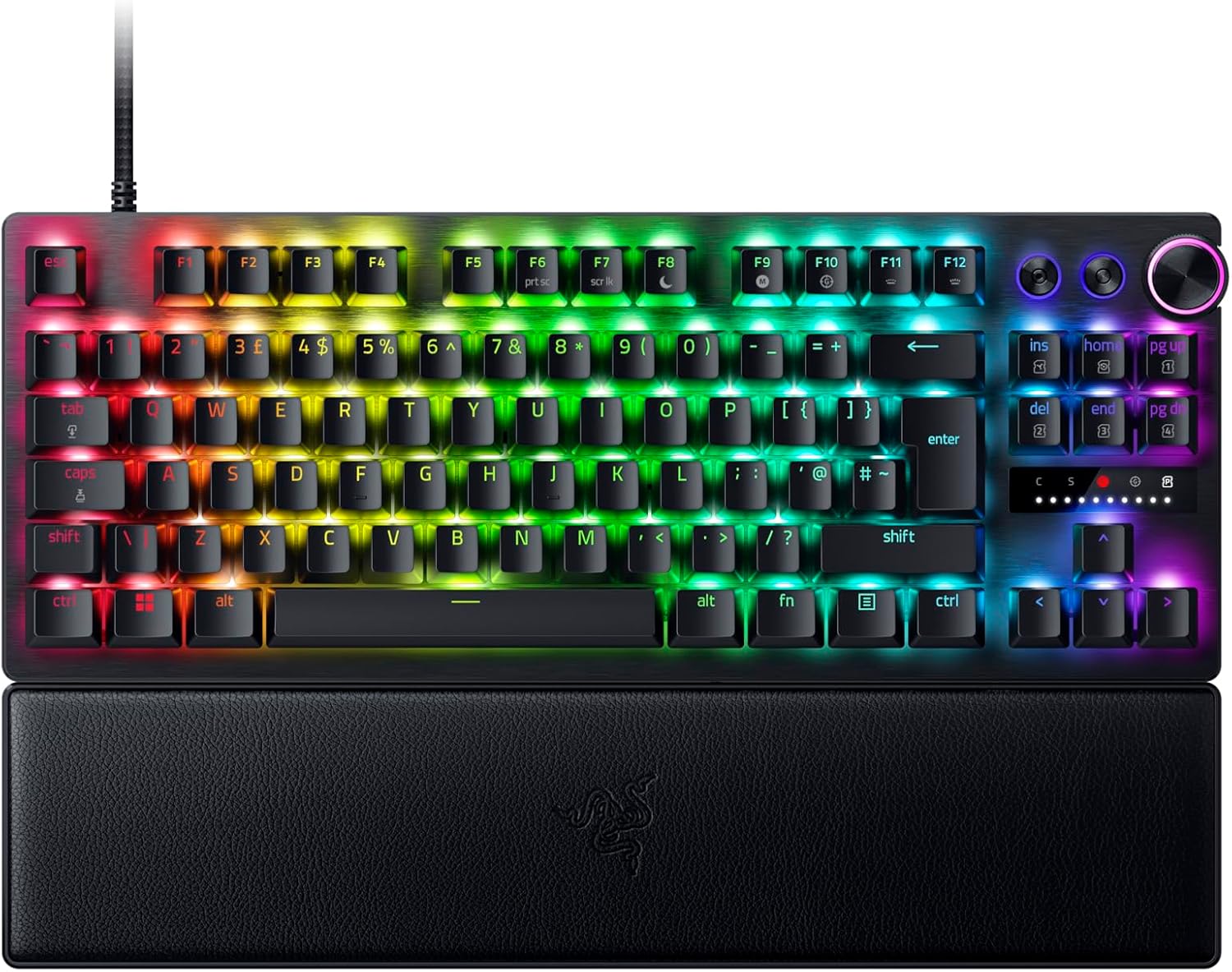 Detalle de Razer Huntsman V3 Pro Tenkeyless (TKL) Analog Optical Gaming Keyboard – Snap Tap & Rapid Trigger, UK QWERTY, Black