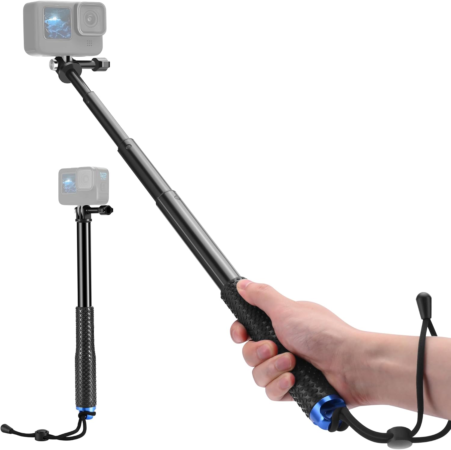 Detalle de 94 cm wasserdichtes Selfie-Stick‑Ausziehstativ für GoPro und Action-Kameras