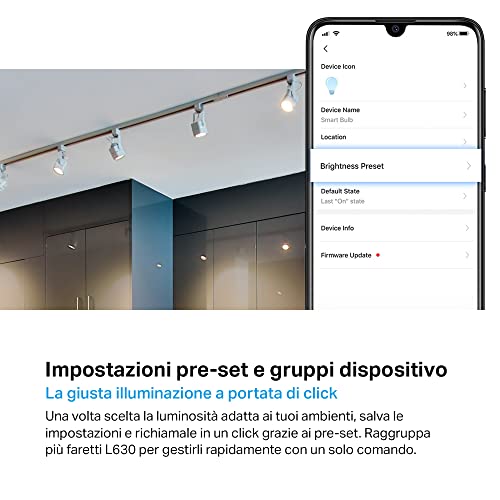 Detalle de Tapo L630 (4-Pack) Lampadine LED WiFi RGBW GU10 – 350 lm, 3,5W, controllo vocale con Alexa, pianificazione e risparmio energetico