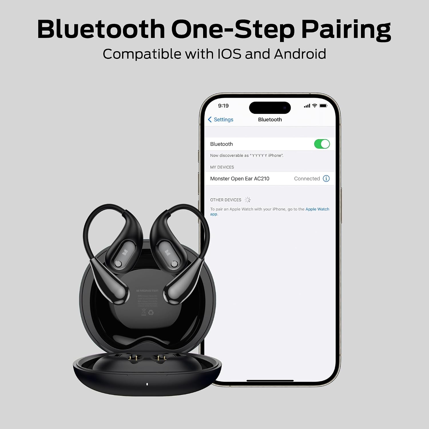 Detalle 2 de Monster AC210 E29 Open-Ear Earbuds, Bluetooth 5.4 and IPX5 Water Resistance