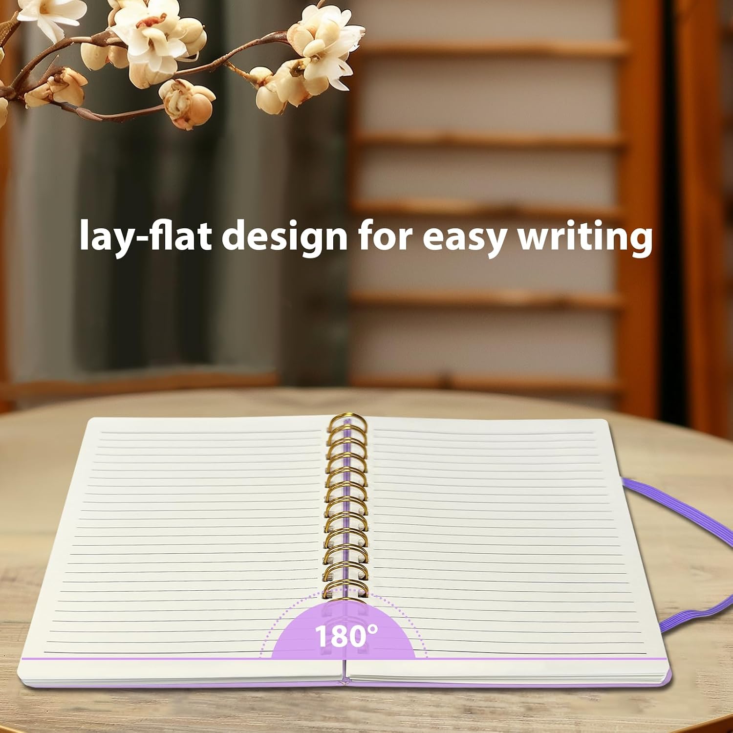 Thumbnail 4 de DWIYITTN A5 Spiral Notebook, Lavender Hardcover, 160 Lined Pages