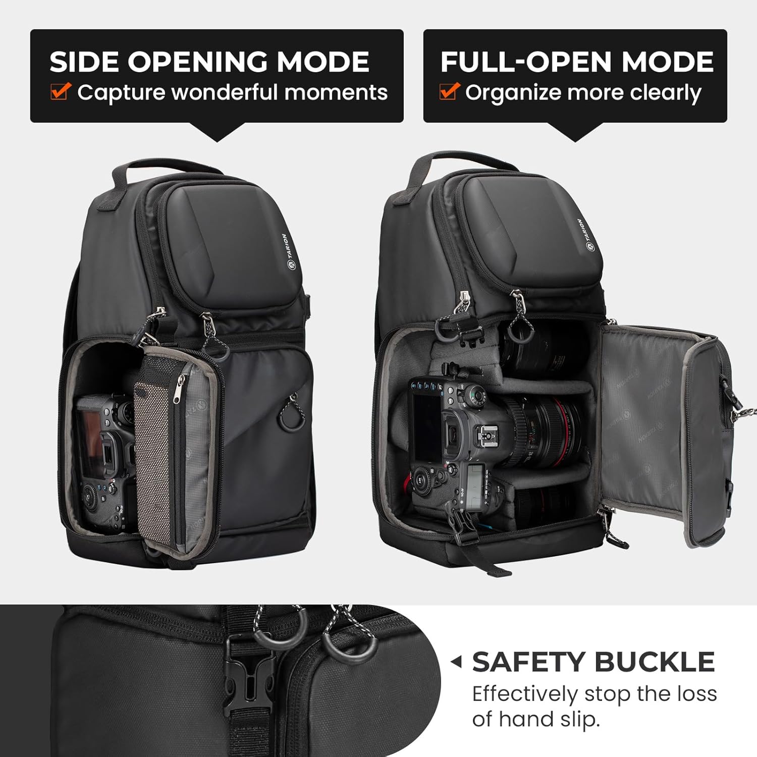 Thumbnail 3 de TARION Sac Bandoulière Appareil Photo 2-en-1 – Sac à Dos et Sac à Bandoulière Convertible 9L