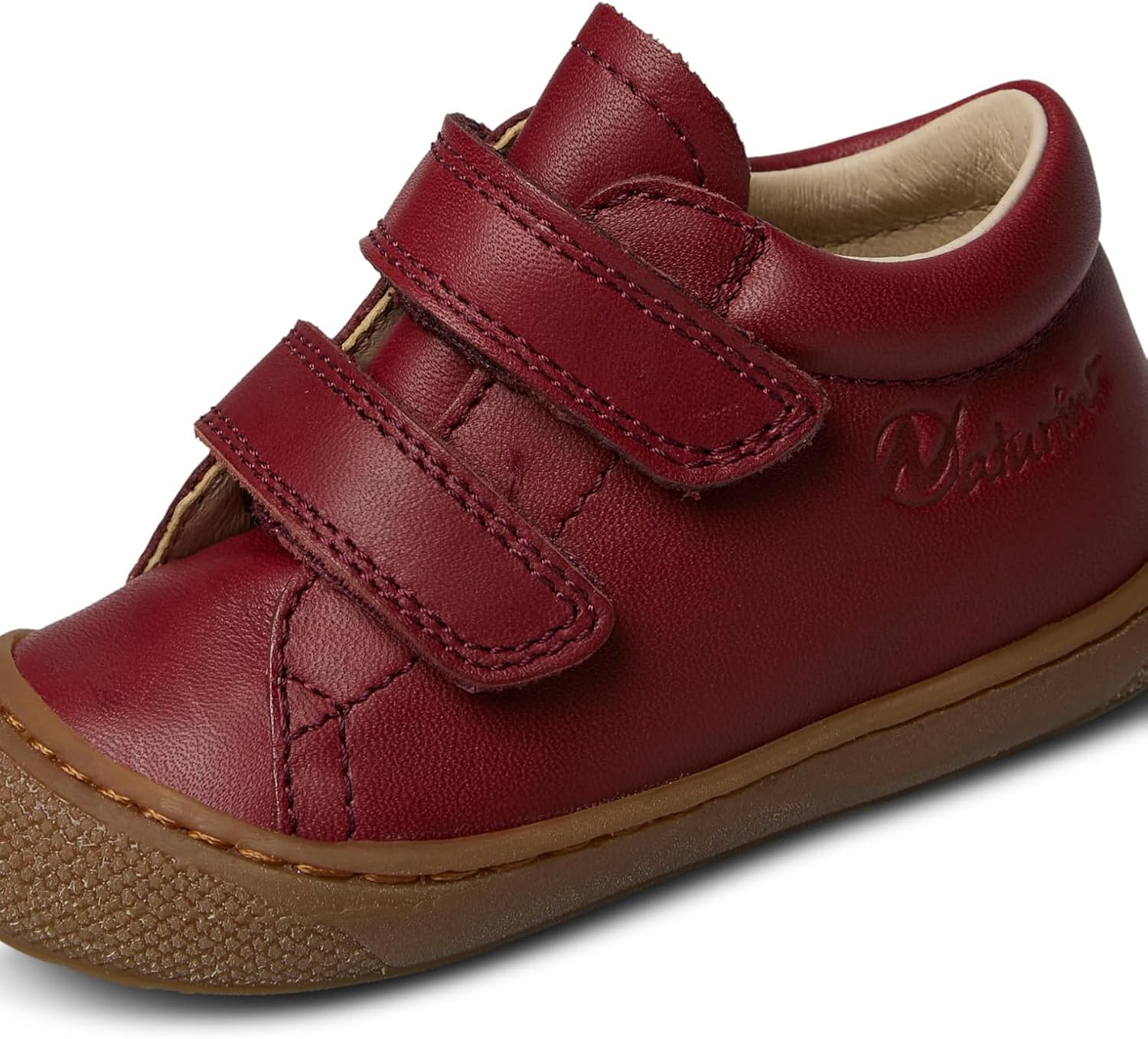 Detalle de Naturino Cocoon VL-Leather First-Steps Shoes: pelle e suola in gomma per i primi passi
