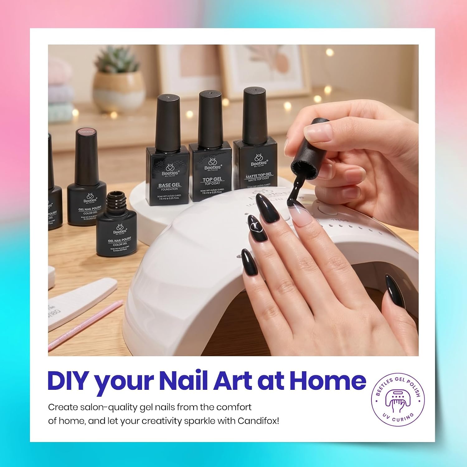 Detalle de Beetles Gel Nail Polish Set - 23pcs Summer Colors with Base & Top Coat (Goes on for Beginners)