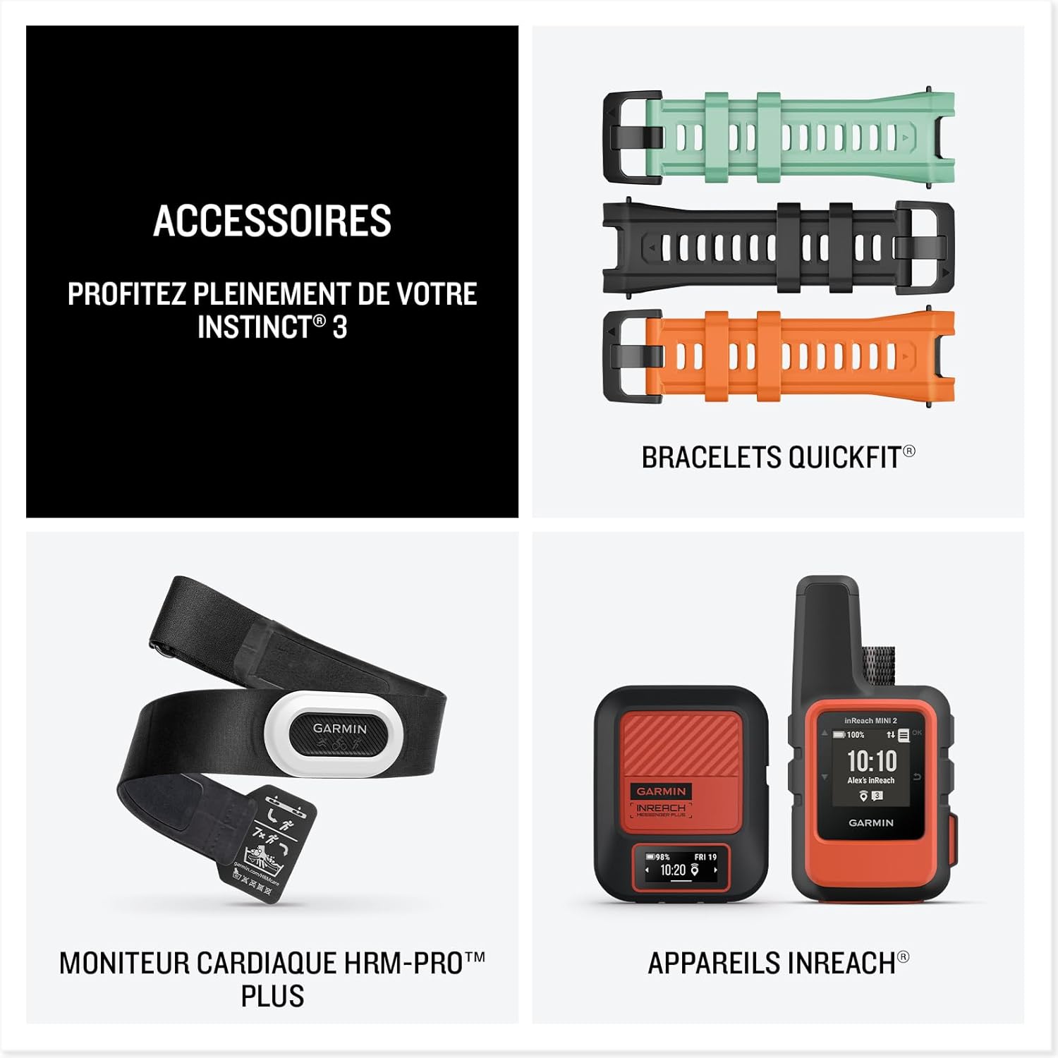 Thumbnail 6 de Garmin Instinct 3 AMOLED 1,3" (GPS multibande) avec bracelet Charcoal – modèle robuste noir