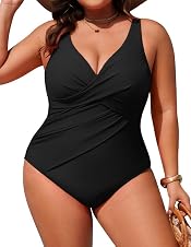 Detalle de Hanna Nikole Damen Badeanzug Bauchweg Große Größen mit Push-up und verstellbaren Trägern (Crossover/Monokini)