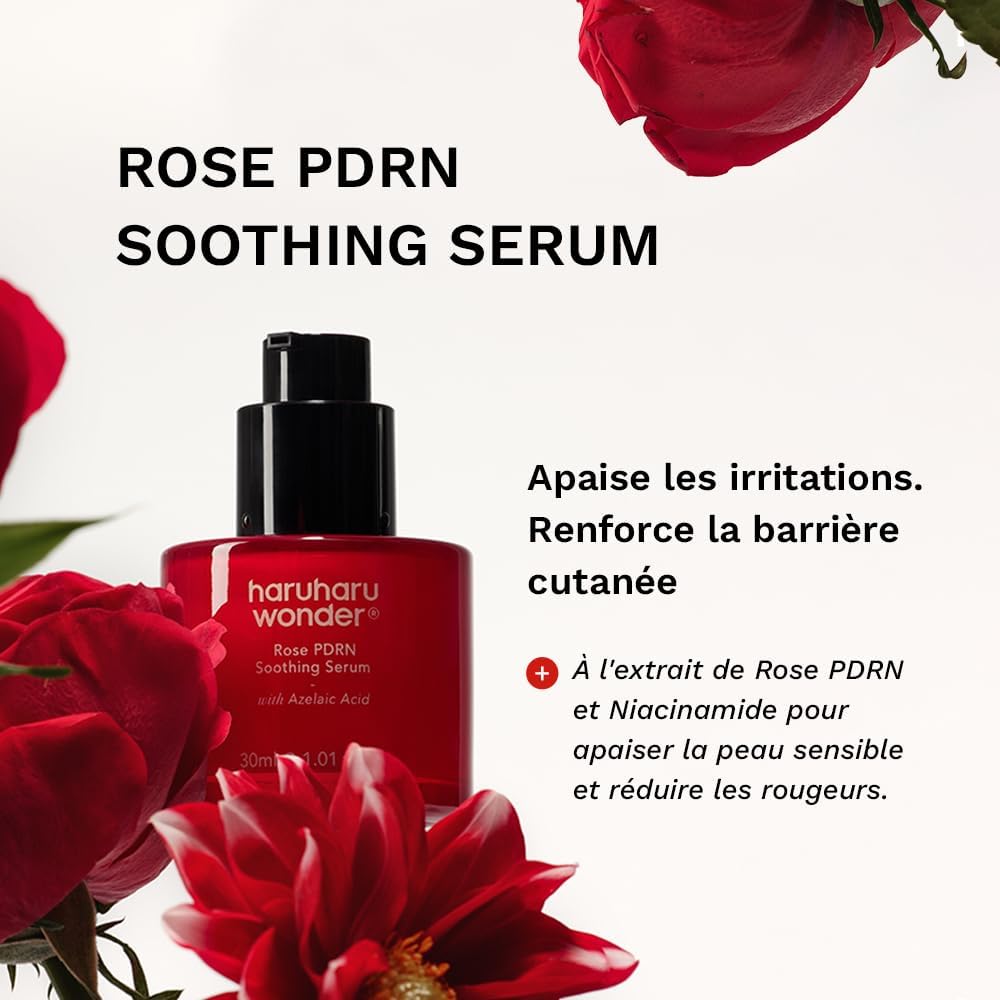 Detalle de Haruharu Wonder Sérum apaisant à la Rose PDRN — douceur et réparation pour peaux sensibles