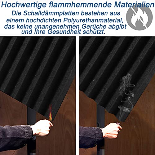 Detalle de Magi's Gift Akustikschaumstoff Wandpaneele – Schalldämmung, 12 Stück, 30x30x2,5 cm