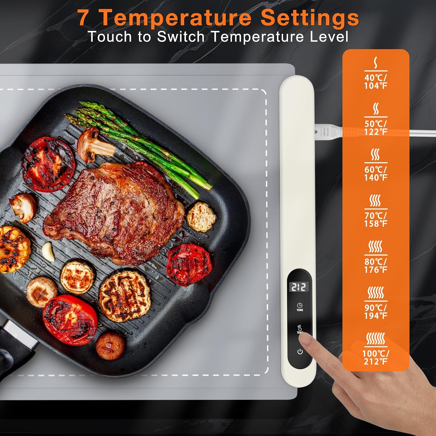 Detalle 2 de FYY Food Warming Mat, 7 Temperature Levels
