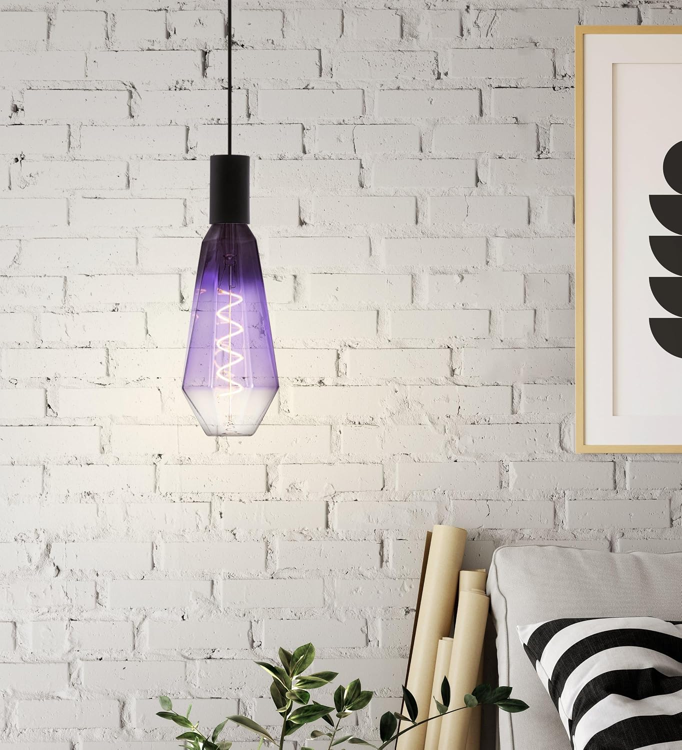 Detalle 2 de EGLO 110237 XXL żarówka LED E27, ściemnialna, 1800 K, fioletowo-czarna
