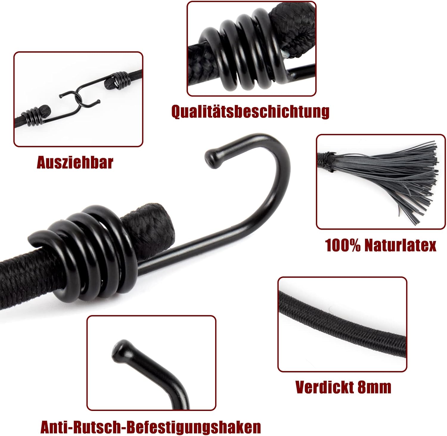 Thumbnail 3 de TaoTazon Spanngummi mit Haken 60 cm – Extra stark, vielseitig und zuverlässig