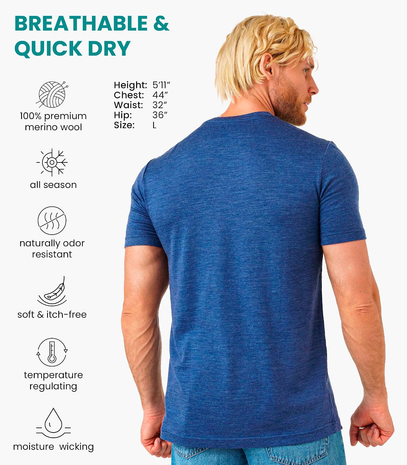 Detalle de Merino.tech Maglietta Merino uomo 18,5 micron